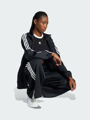 adidas Originals Black Adicolor Satin Wide Leg Track Joggers - Image 1 of 5