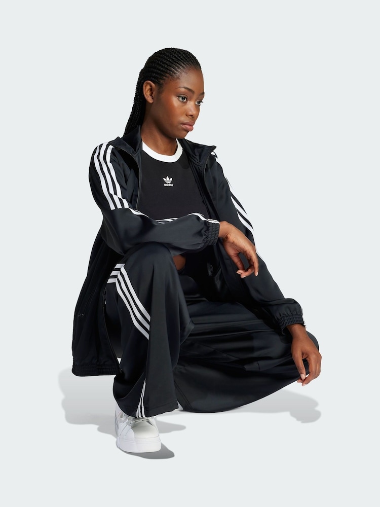 adidas Originals Black Adicolor Satin Wide Leg Track Joggers - Image 1 of 5 adidas Originals Black Adicolor Satin Wide Leg Track Joggers - Image 1 of 5