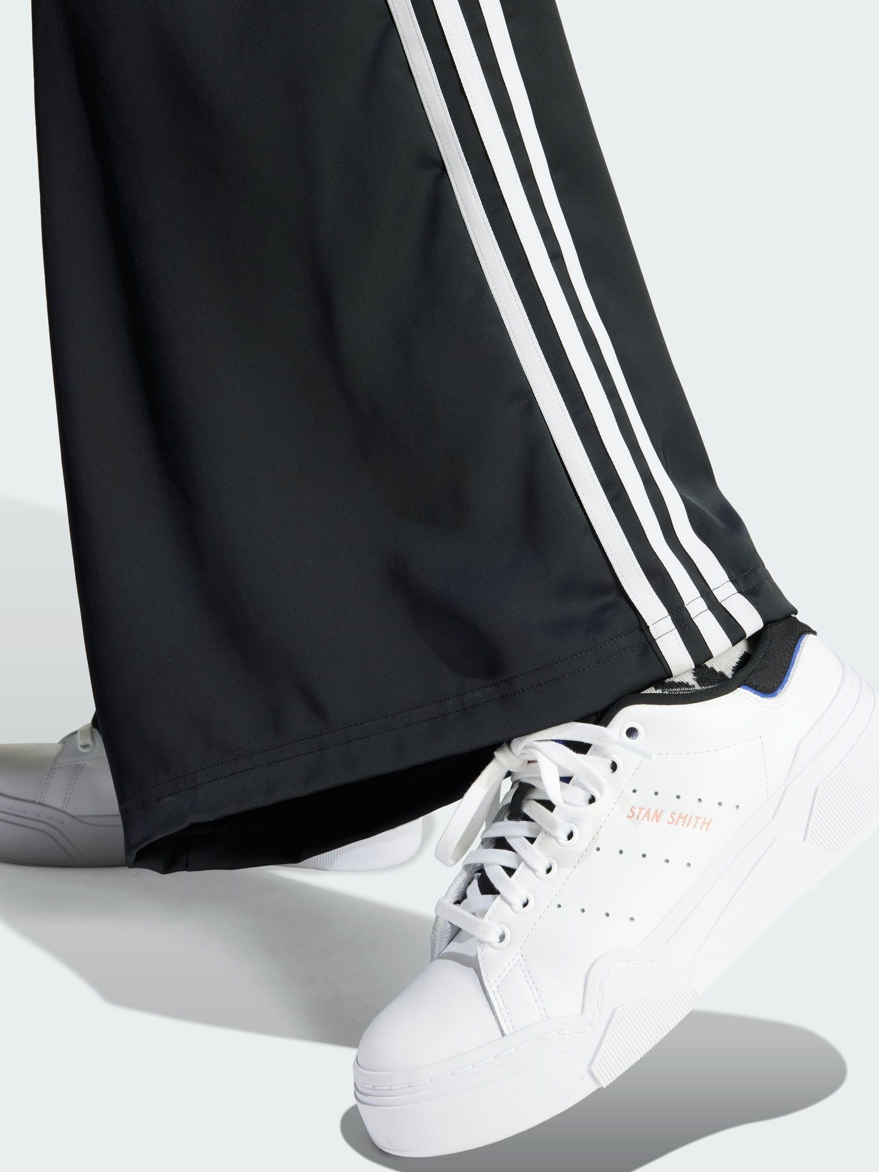Buy adidas Originals Black Adicolor Satin Wide Leg Track Joggers
