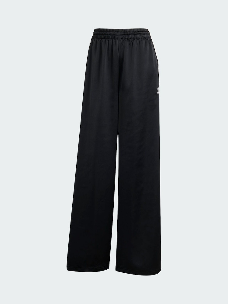 adidas Originals Black Adicolor Satin Wide Leg Track Joggers - Image 5 of 5