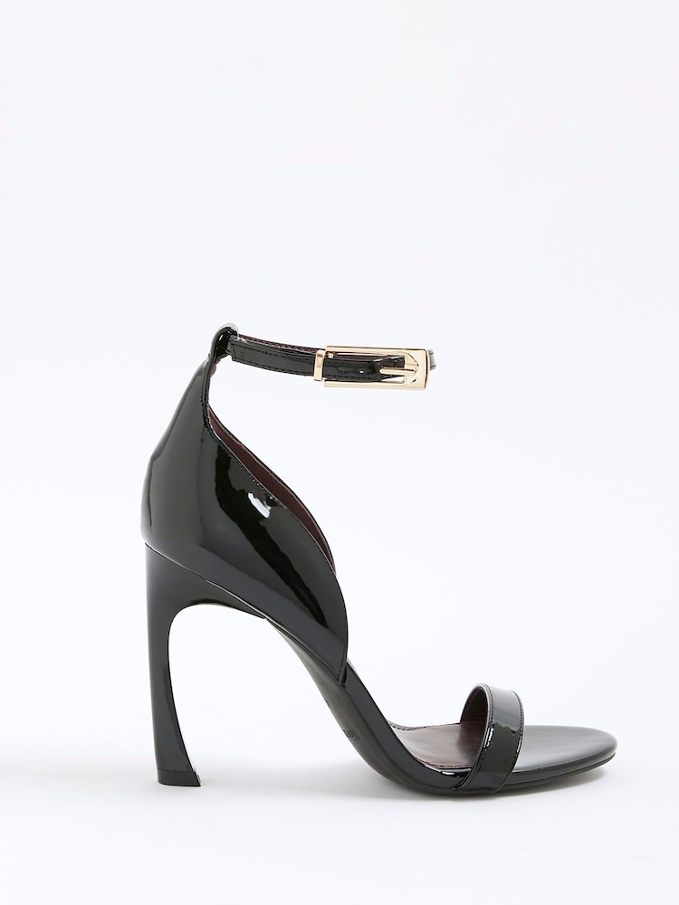 River Island Black Wide Fit Banana Heel Sandals - Image 2 of 6