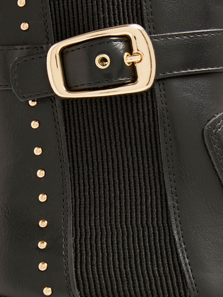 Botas de salto alto com fivela e salto largo River Island - Imagem 6 de 6