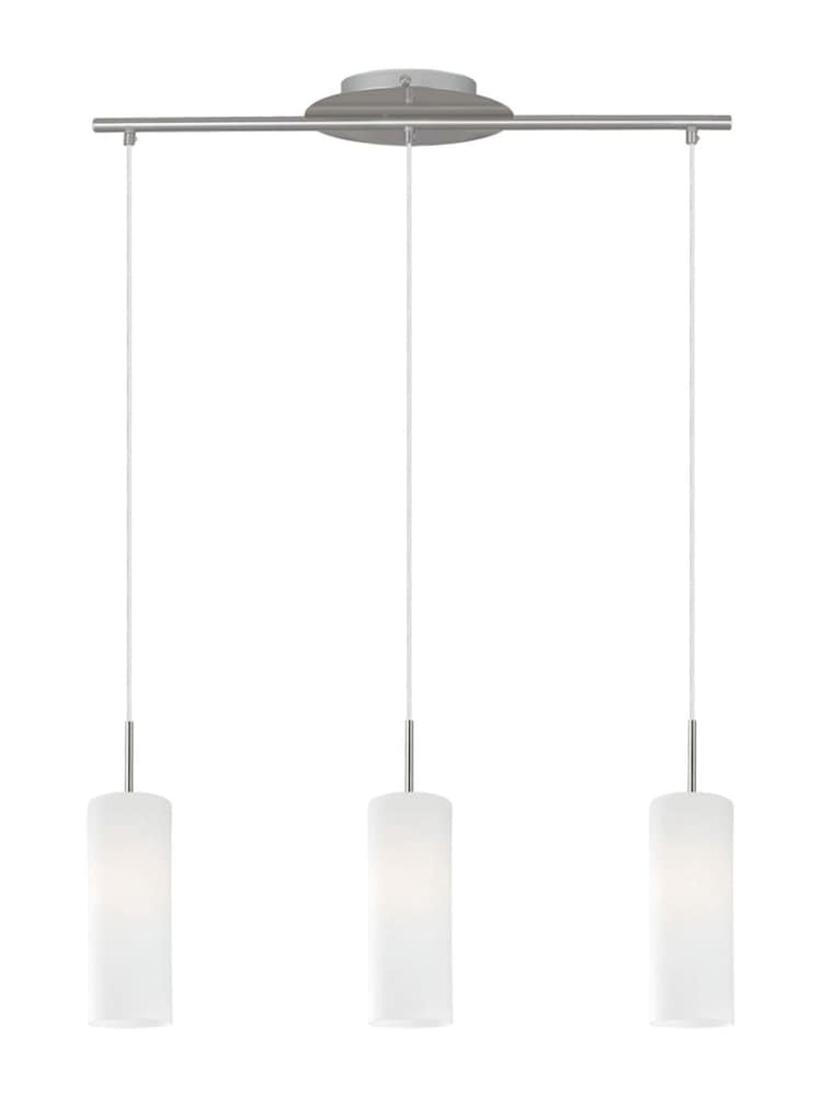 Eglo White Troy 3 Glass And 3 Ceiling Pendant Lights - Image 2 of 5 Eglo White Troy 3 Glass And 3 Ceiling Pendant Lights - Image 2 of 5