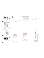 Eglo White Troy 3 Glass And 3 Ceiling Pendant Lights - Image 4 of 5