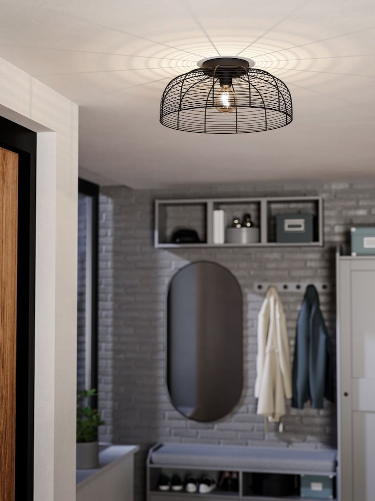 Eglo Black Rinroe Steel Wire Ceiling Light - Image 1 of 6 Eglo Black Rinroe Steel Wire Ceiling Light - Image 1 of 6