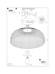 Eglo Black Rinroe Steel Wire Ceiling Light - Image 6 of 6