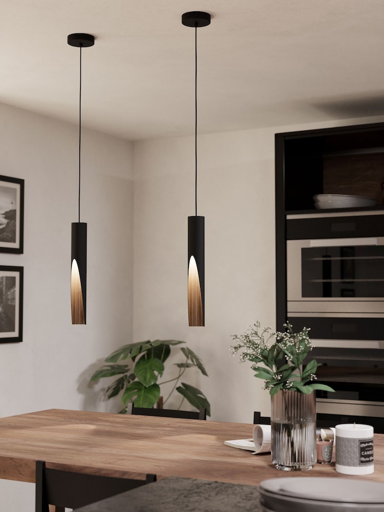 Eglo Black and Brown Barbotto LED Metal Pendant Light - Image 1 of 6 Eglo Black and Brown Barbotto LED Metal Pendant Light - Image 1 of 6