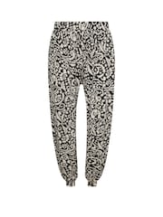 Yours Curve Black Abstract Print Trousers - Image 5 of 5