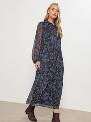 Long Tall Sally Purple Floral Print Midaxi Chiffon Dress - Image 2 of 5