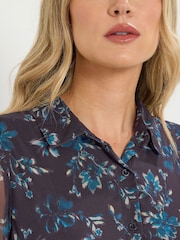 Long Tall Sally Purple Floral Print Midaxi Chiffon Dress - Image 4 of 5