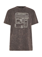 Long Tall Sally Grey Acid Wash Coffee T-Shirt - Image 4 of 7