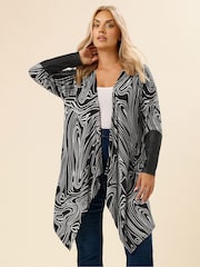 Cardigan Yours Curve Abstract PU com punhos - Imagem 1 de 5