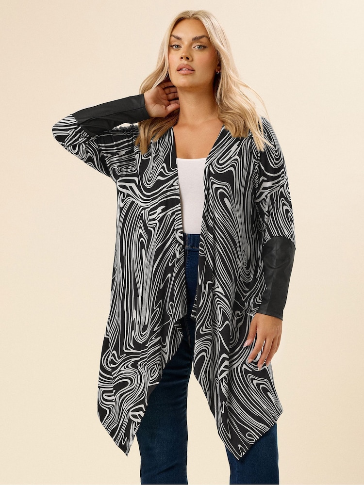 Cardigan Yours Curve Abstract PU com punhos - Imagem 1 de 5