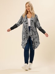 Cardigan Yours Curve Abstract PU com punhos - Imagem 3 de 5