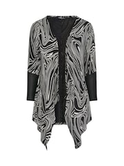 Cardigan Yours Curve Abstract PU com punhos - Imagem 5 de 5