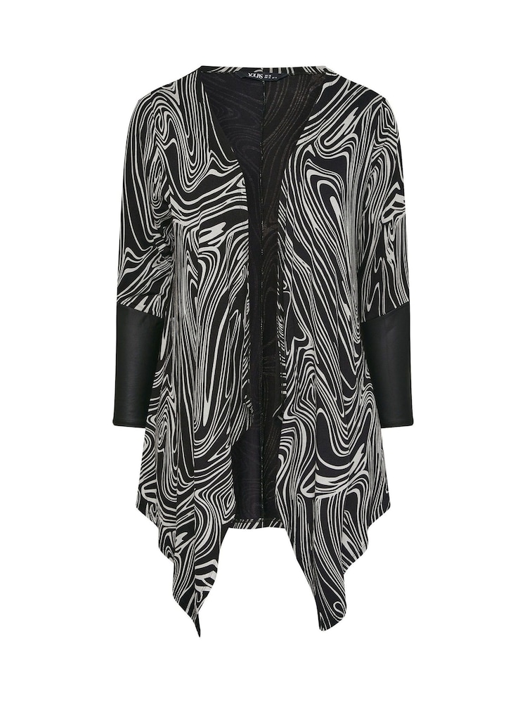 Cardigan Yours Curve Abstract PU com punhos - Imagem 5 de 5