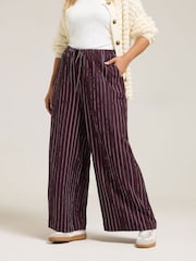 Yours Curve Red Pull On Wide Leg Trousers - Image 1 of 5