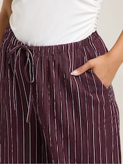 Yours Curve Red Pull On Wide Leg Trousers - Image 4 of 5