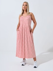 Yours Curve Limited Ditsy V Waist Dress - Imagem 1 de 5
