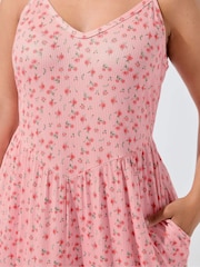 Yours Curve Limited Ditsy V Waist Dress - Imagem 4 de 5
