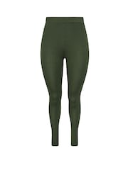 Yours Curve Green Ribbed Leggings - Image 5 of 5