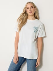 Long Tall Sally White Oversized Breakfast Club T-Shirt - Image 1 of 7