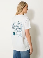 Long Tall Sally White Oversized Breakfast Club T-Shirt - Image 3 of 7