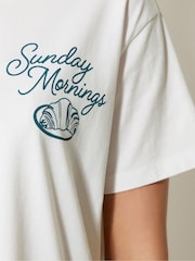 Long Tall Sally White Oversized Breakfast Club T-Shirt - Image 4 of 7
