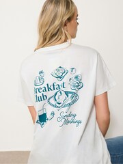 Long Tall Sally White Oversized Breakfast Club T-Shirt - Image 5 of 7