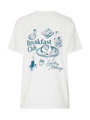 Long Tall Sally White Oversized Breakfast Club T-Shirt - Image 7 of 7