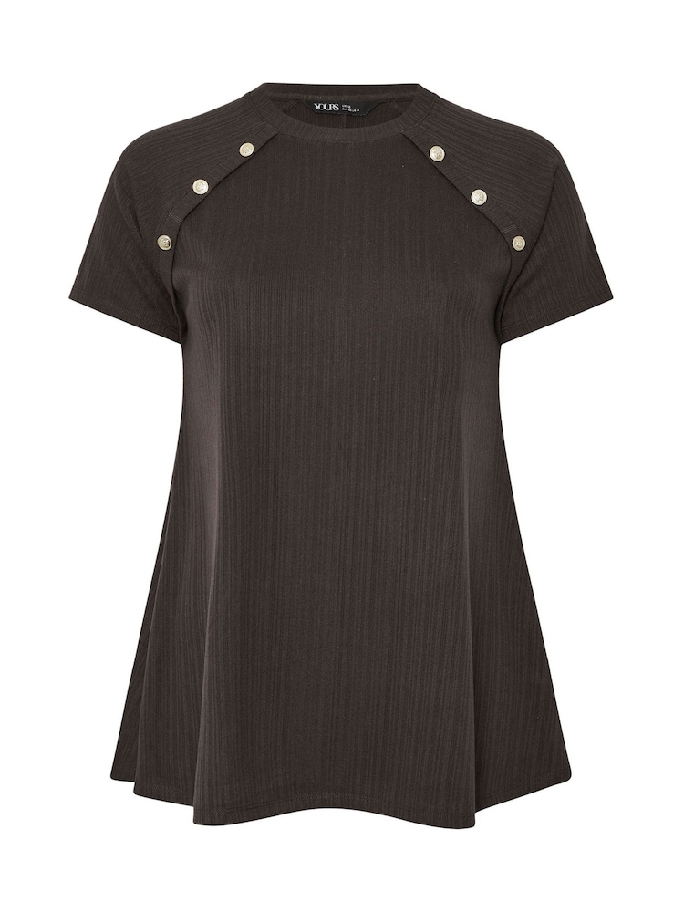 Yours Curve Brown Military Swing Top - Image 5 of 5