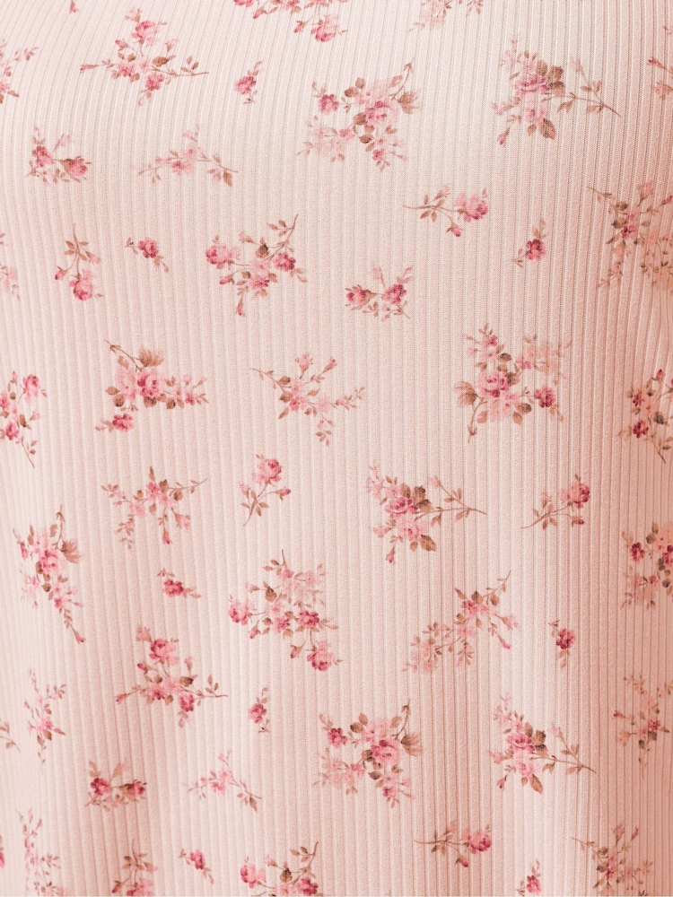 Yours Curve Pink Limited Pretty Ditsy Lace Top - Image 5 of 5