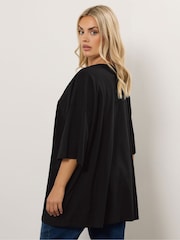 Yours Curve Black Oversized Boxy T-Shirt - Image 3 of 5