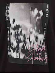 Yours Curve Black Oversized Boxy T-Shirt - Image 4 of 5