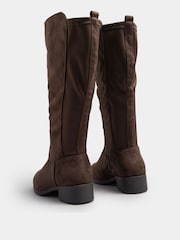 Yours Curve Brown Wide Fit Extra Wide Fit Stretch Knee Boots - Image 3 of 5