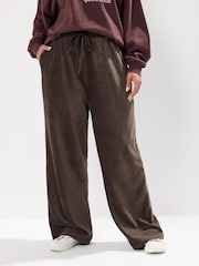 Yours Curve Brown Cord Drawstring Pull On Trousers - Image 2 of 5