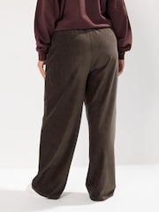 Yours Curve Brown Cord Drawstring Pull On Trousers - Image 3 of 5