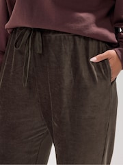 Yours Curve Brown Cord Drawstring Pull On Trousers - Image 4 of 5