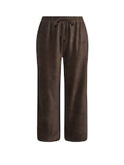 Yours Curve Brown Cord Drawstring Pull On Trousers - Image 5 of 5