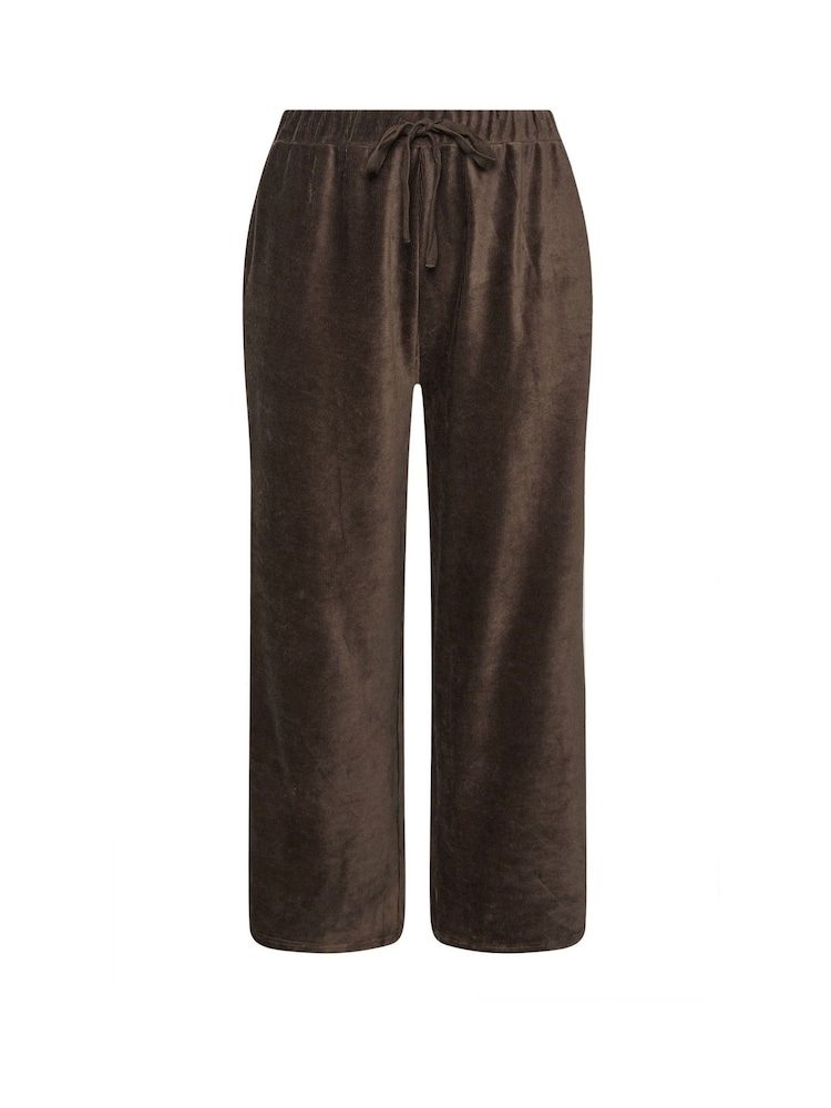 Yours Curve Brown Cord Drawstring Pull On Trousers - Image 5 of 5