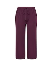 Yours Curve Red Wide Leg Ribbed Pull On Trousers - Image 5 of 5
