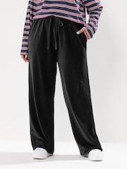 Yours Curve Black Cord Drawstring Pull On Trousers - Image 2 of 5