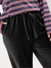 Yours Curve Black Cord Drawstring Pull On Trousers - Image 4 of 5