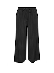 Yours Curve Black Crinkle Wide Leg Trousers - Image 5 of 5