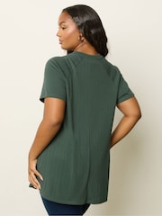 Yours Curve Green Military Swing Top - Image 3 of 5