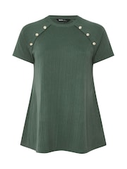 Yours Curve Green Military Swing Top - Image 5 of 5