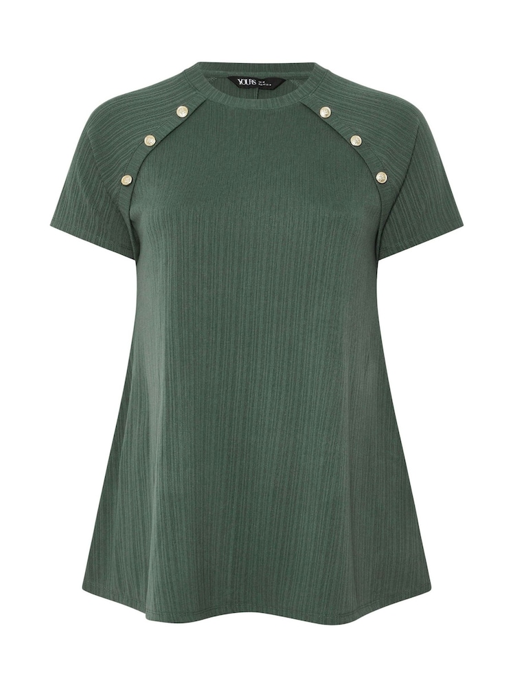 Yours Curve Green Military Swing Top - Image 5 of 5