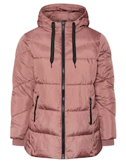 Yours Curve Pink Short Sporty Padded Coat - Image 1 of 1