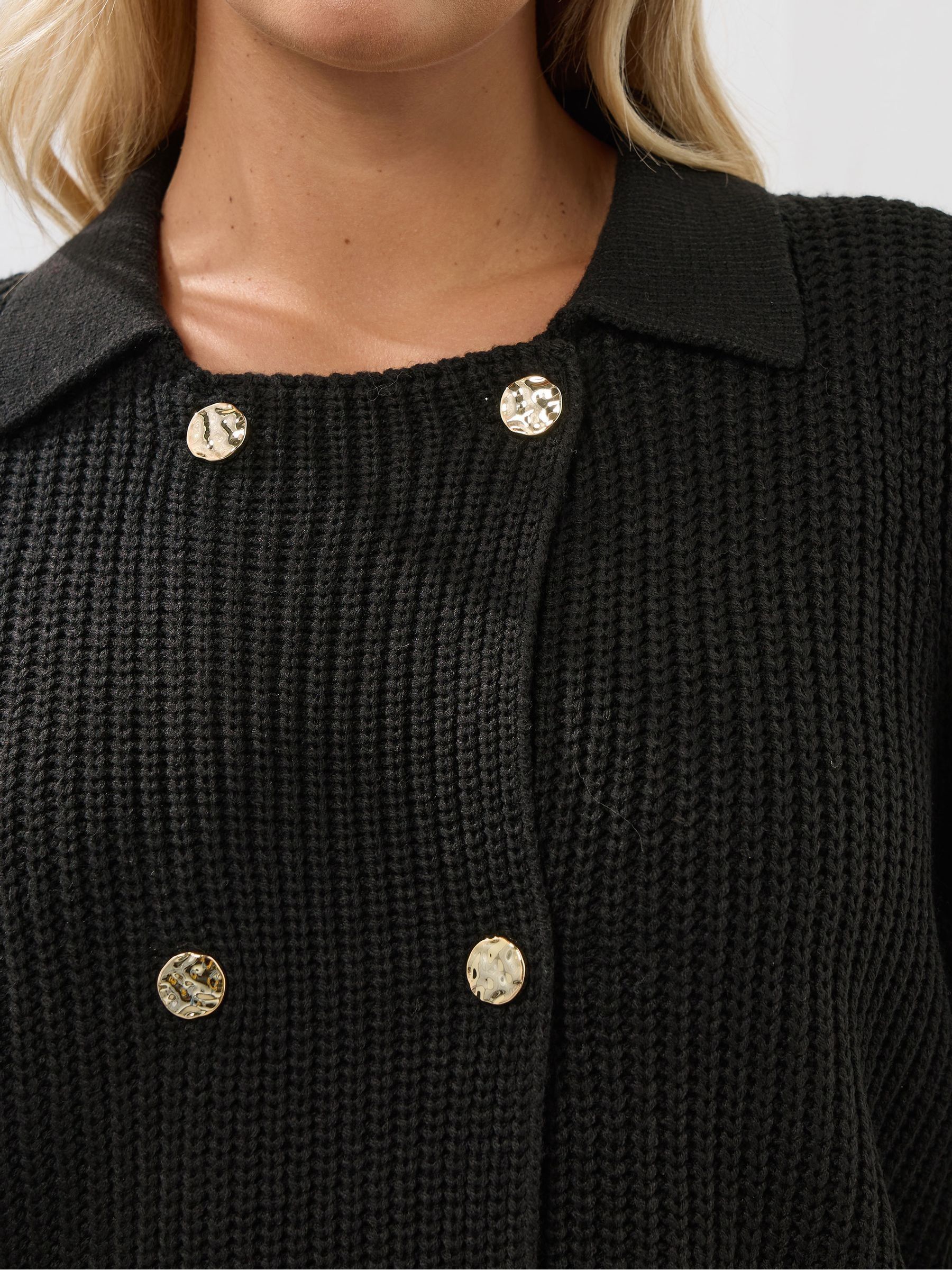 Double-breasted Knit cardigan（black） Amazon.com: Men's Double Breasted Knitted Cardigan Fit Long Sleeve