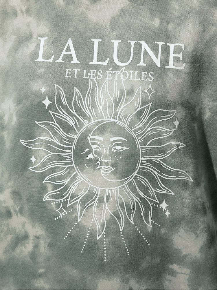Yours Curve Grey Limited Tie Dye Sweatshirt - Image 5 of 5